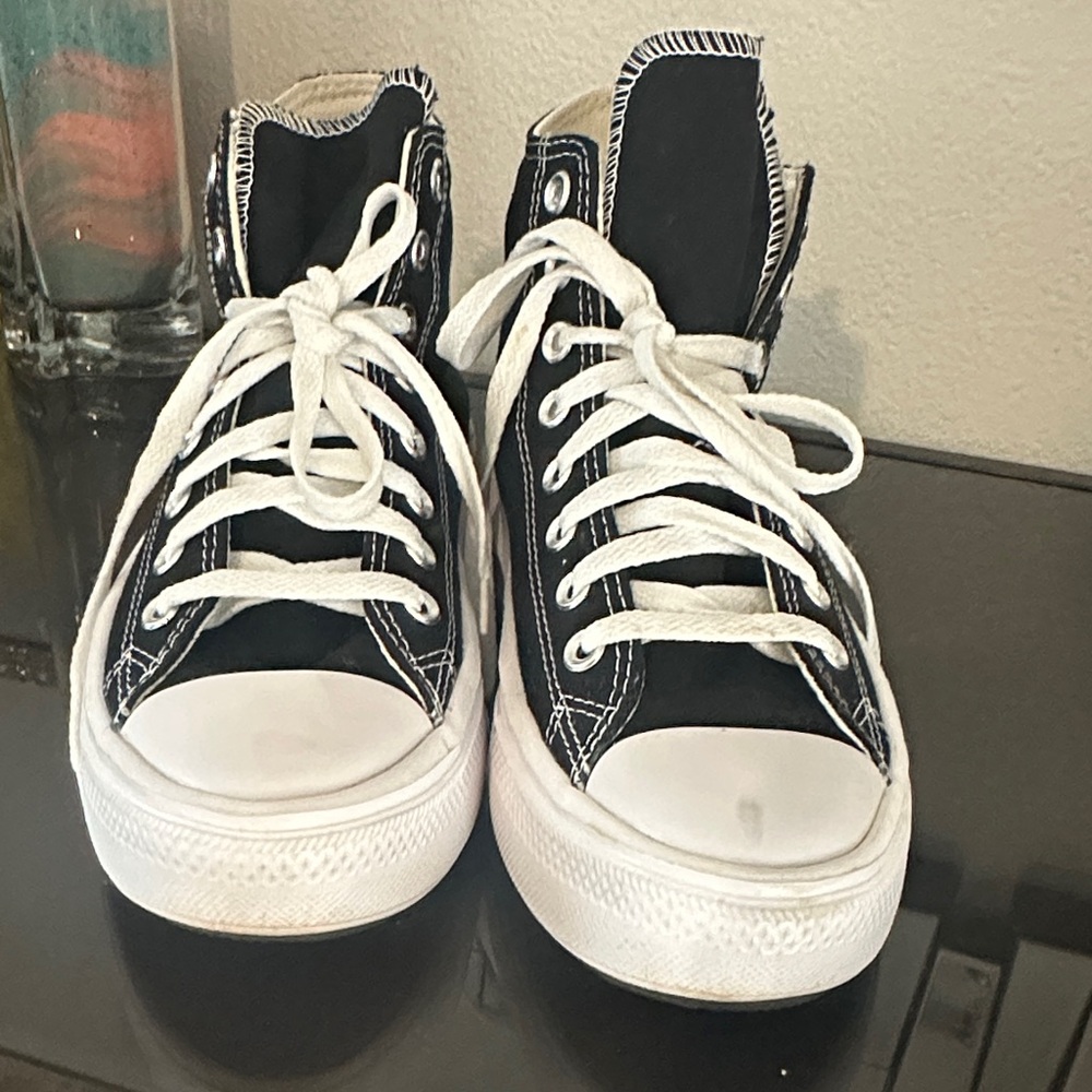 Converse Black and White High-Top Kids Sneakers